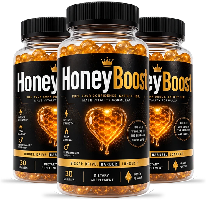 Three bottles of HoneyBoost honey gummies